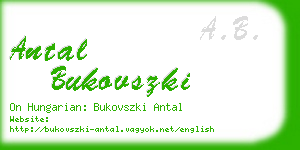 antal bukovszki business card